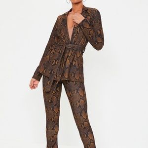 Snake print pants/blazer